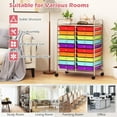 thumbnail image 5 of Rolling Cart with 20 Drawers, 20 Tiers Multicolor Trolley, Drawer Bin Carts with 2 Lockable Wheels, Adjustable File & Debris Organizer Cart, Rolling Storage Cart for Office, School, Home, 5 of 9