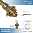 thumbnail image 4 of Urbanest Adjustable Single Curtain Rod Set with Leaf Finials – 3/4-Inch Diameter, With Renaissance Gold Rod, 84–120 Inches, 4 of 6