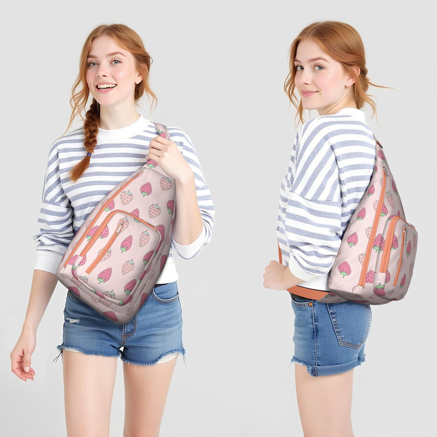 Fruity Strawberry Lover Fanny Pack – Water-resistant & Compact, Cute Berry Print, Perfect for Concerts, Travel & Outings