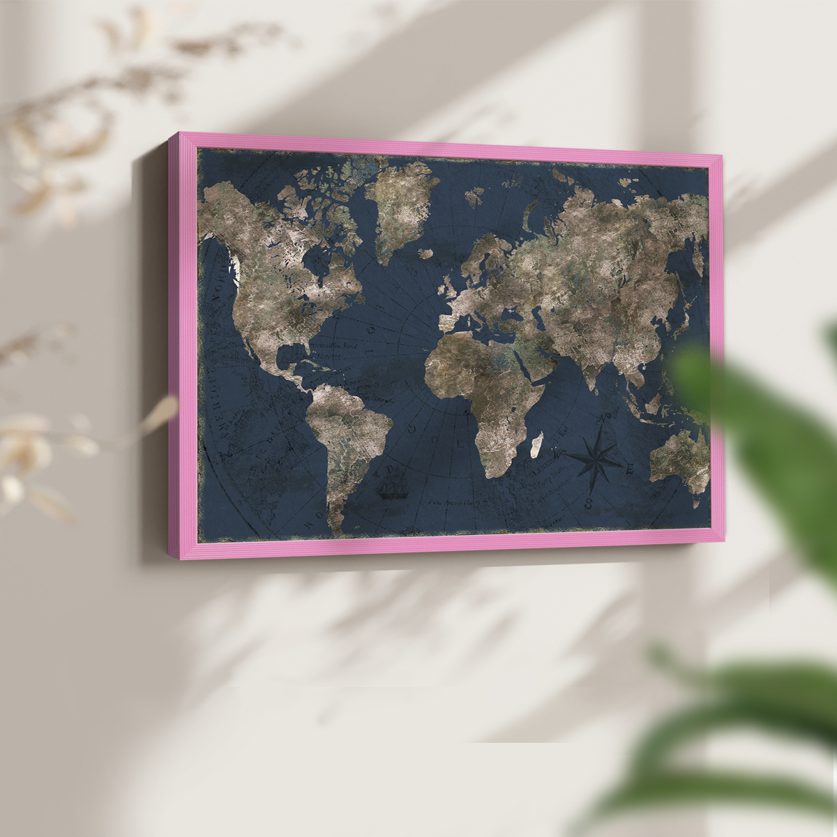 Navy Atlas by CAD Designs - Restickable Framed Giclée Print