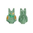 thumbnail image 2 of RUINIXCW Half Way to One Baby Boy Half Birthday Outfit 1/2 Birthday Summer Clothes Bubble Romper Overalls Dinosaur Embroidery Sleeveless Waffled Bodysuit Playsuit, 2 of 6