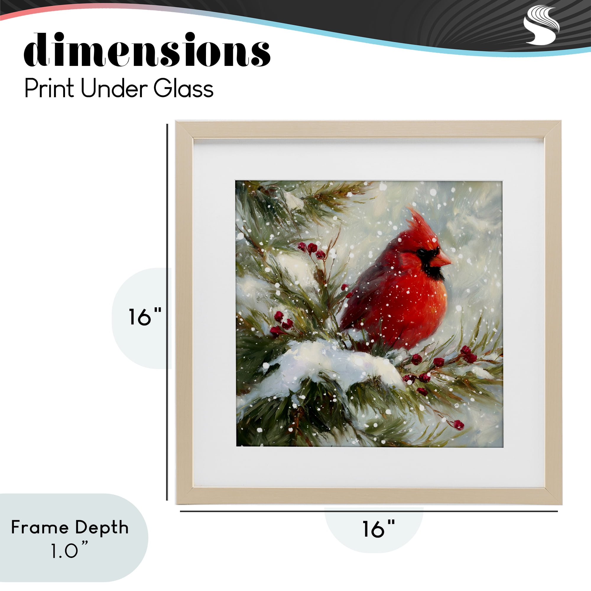 Stupell Industries Winter's Red Jewel Birch Framed Print Under Glass, design by Tina LeCour
