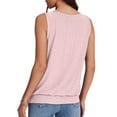 thumbnail image 4 of ohmzyzo Womens Tank Tops Keyhole V Neck Summer Tops for Women 2025 Eyelet Embroidered Loose Fit Tank Tops, 4 of 9