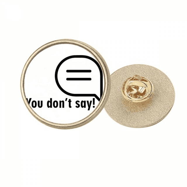 Misunderstanding English Art Deco Fashion Round Metal Golden Pin Brooch Clip