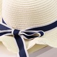 thumbnail image 2 of Sombrero de paja con lazo para mujer, circunferencia de 56-58 cm, borde ondulado, cinta, ala grande, sombrero para el sol, sombrero de verano, protector solar, sombrilla de playa, 2 of 5