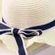 thumbnail image 2 of Sombrero de paja con lazo para mujer, circunferencia de 56-58 cm, borde ondulado, cinta, ala grande, sombrero para el sol, sombrero de verano, protector solar, sombrilla de playa, 2 of 5