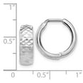 thumbnail image 2 of 10K White Gold Earring Hinged Huggie Women'S Diamond-Cut 14 mm 16.75, 2 of 2