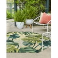 thumbnail image 3 of Unique Loom Outdoor Botanical Collection Area Rug - Longwood (5' 3" Octagon Green/Olive), 3 of 9