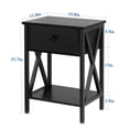 thumbnail image 2 of Set of 2 Nightstand Bedroom Bedside Table Multi Colorful Wood End Tables Drawer,Black, 2 of 17