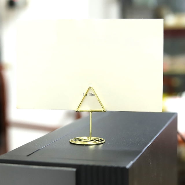 MERRYHAPY 20Ud Sujetapapeles Metálicos Dorados En Triangular Para Tarjetas Mesas Eventos Elegante