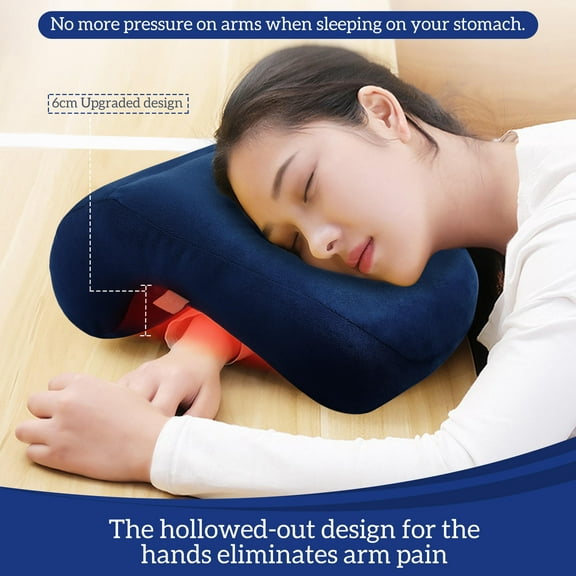 KALLORY Face Down Pillow for Sleeping Dark Blue PP Comfort 1 Set