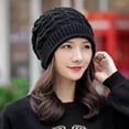 thumbnail image 4 of Travelwant Thermal Knit Hat Winter Unisex Knitted Hat Stretchy Windproof Solid Color Ear Hop Warm Wear for Hiking Traveling Shopping Piled Winter, 4 of 7
