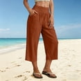 thumbnail image 6 of BUIGTTKLOP Capri Pants for Women High Waisted Comfy Capris Wide Leg Palazzo Lounge Cropped Pants with Pockets, 6 of 6