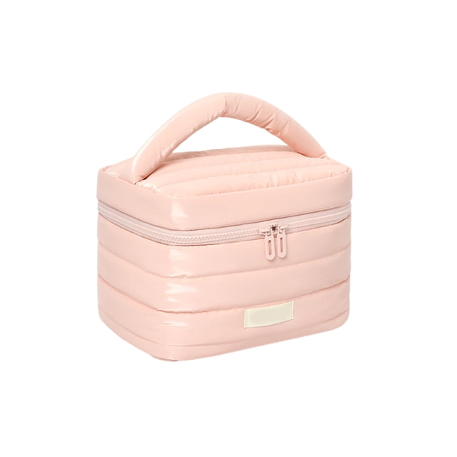 Open-Top Tote Makeup Bag, Large Capacity Travel Cosmetic Organizer with Multiple Compartments, Soft Fabric Design