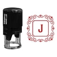 thumbnail image 1 of Printtoo R-40 Square Swirl Border Alphabet J Monogram Initial Office Stationary Self Inking Rubber Stamp, 1 of 3