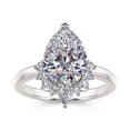 thumbnail image 4 of Bow Jewel 1.8 Ct Pear Cut White Diamond Solitaire Ring for Her - Silver 14K White Gold Over Ring - Solitaire with Accent Diamond Rings for Women's - Engagement Wedding Diamond Rings for women's, 4 of 10