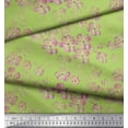 thumbnail image 3 of Soimoi Green Cotton Jersey Fabric Poppy Anemone Floral Print Fabric by the Yard 64 Inch Wide, 3 of 3