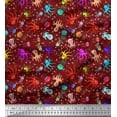 thumbnail image 1 of Soimoi Rayon Fabric Dot,Octopus & Jellyfish Ocean Printed Craft Fabric by The Yard 42 Inch Wide, 1 of 1