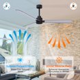 thumbnail image 4 of Matthews Fan Company AK-BK-BN-42 Alessandra 42” Matte Black Ceiling Fan with 3 Brushed Nickel Blades, Remote Control, Indoor/Outdoor Wet Rated, 4 of 6