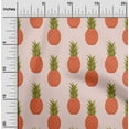 thumbnail image 2 of oneOone Georgette Viscose Orange Fabric Fruits Pineapple Craft Projects Decor Fabric Printed By The Yard 42 Inch Wide, 2 of 4
