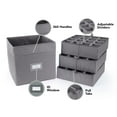 thumbnail image 3 of Kitchen Cube Glassware Storage Bin - Durable Polyester, Adjustable Compartments, Sturdy Interior Walls, ID Window, Kitchen Storage, Graphite, 3 of 8
