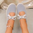 thumbnail image 7 of Weekend Everyday Shoes, Women's Bow Accent Knit Platform Sole Round Toe Casual Shoes Comfortable Shoes and Easy Styling Knit Upper Flexible Sole Business Footwear Walking Shoes Comfort, US-7.5/EU-40, 7 of 7