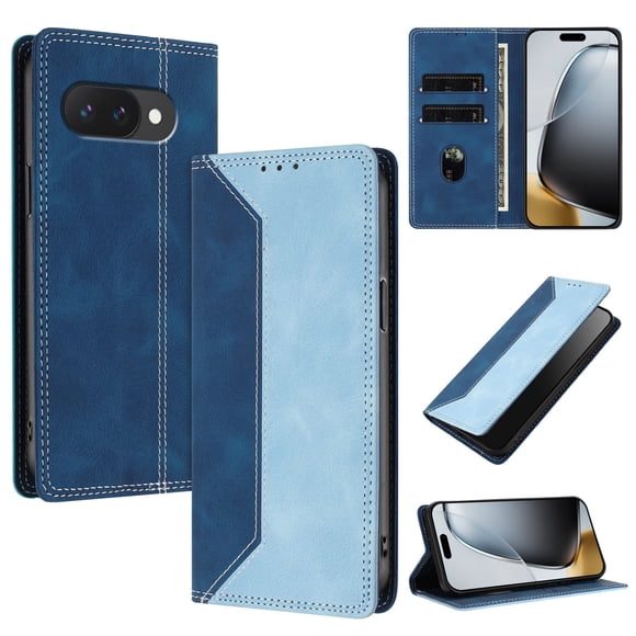 Funda FOXDOCK para Google Pixel 10A de Cuero Premium Bicolor con Ranuras RFID, Carcasa Tipo Billetera Antigolpes y Soporte Plegable