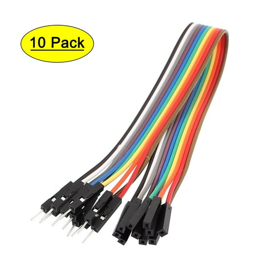 10Pcs Female to Male 1P Jumper Wire Ribbon Cable Breadboard DIY 20cm Long