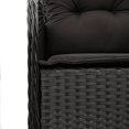 thumbnail image 3 of vidaXL 9 Piece Garden Dining Set with Cushions Black Poly Rattan, 3 of 4