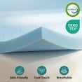 thumbnail image 6 of Beddle 3 Inch Queen Size Cooling Gel Memory Foam Mattress Topper, Body Support & Pressure Relief, CertiPUR-US Certified, Blue, 6 of 7