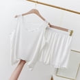 thumbnail image 4 of ylioge Short Pajama Sets for Women 2 Piece Lightweight Solid Color Sleeveless Tank Tops Wide Leg Shorts Breathable Sleepwear Homewear Pajamas Outfits, 4 of 5