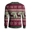 thumbnail image 5 of Men's Crew Neck Sweaters Long Sleeve Christmas Print Men's Knit Pullover Sweaters Casual Winter Tops Pink 2XL, 5 of 6