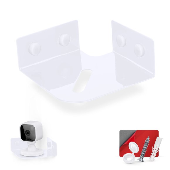 Estantería de esquina BRAINWAVZ pequeña de metal para cámaras de seguridad, color blanco