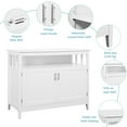 thumbnail image 6 of Costway Modern Kitchen Storage Cabinet Buffet Server Table 36" Sideboard Dining Wood White, 6 of 7