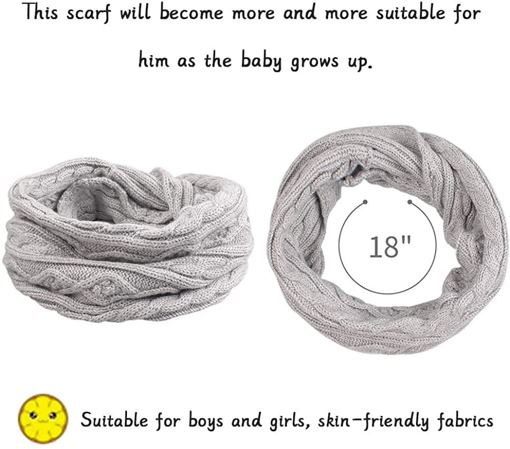 Knitted Cotton Baby Girls Scarf Double Layer Kids Round Scarf Boys Collar Scarves Autumn Winter 1-4Y 