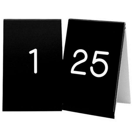 Cal Mil Number Tents - Cal Mil 271A-2 3.50 x 5 in. Black with White 1-25 Number Tent Set
