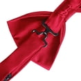 thumbnail image 4 of Red Bow Ties for Men Pre-tied Silk Bowtie and Pocket Square Cufflinks Lapel Pin Set Tuxedo Wedding Party 4PCS, 4 of 5