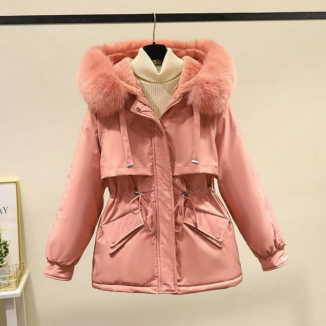 Abrigo de lana gruesa para mujer Parker, abrigo de invierno con pies pequeños acolchado de algodón, abrigo acolchado de algodón puro, jersey de invierno, modelos gruesos