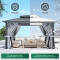 thumbnail image 4 of Clouddwell 10' x 12' Gazebo for Patio, Gazebo Pergola with Sloped Roof, Large Wall-Mounted Heavy Duty Awnings, for Deck, Patio and Backyard,Gray, 4 of 7