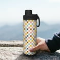 thumbnail image 7 of Logiee Colorful Checkered 1 Print Water Bottle,18oz Sports Insulated Kettle for Cycling Gym Basketball Outdoor, Suitable as a Present, 7 of 7
