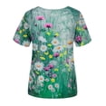 thumbnail image 4 of DPTALR T-Shirt Décontracté à Manches Courtes Imprimé Floral Col en V pour Femmes, 4 of 9