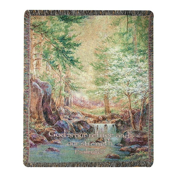 Manual Woodworkers & Weavers ATNRV 50 x 60 in. Natures Retreat with Verse Decorative Throw