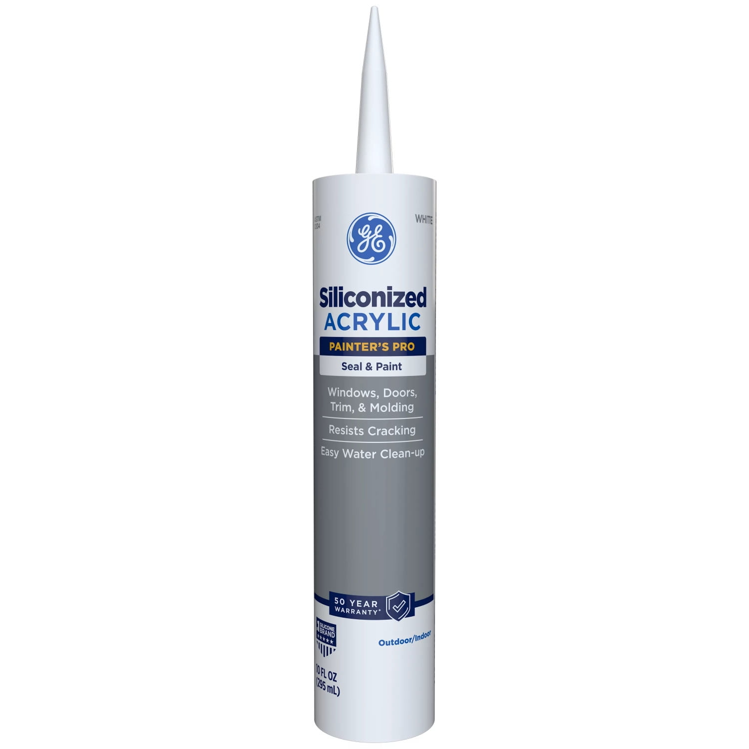 (12 pack) GE Siliconized Acrylic Painters Pro Sealant Seal & Paint, Pack of 1, White 10 fl oz Cartridge