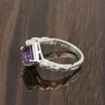 thumbnail image 2 of 6MM Square Shape Amethyst 925 Sterling Silver Solitaire Women Valentines Day Gifts Ring, 2 of 4