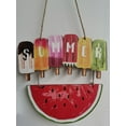thumbnail image 2 of 12*12 inches Watermelon Popsicle Ice Cream Decoration Party Summer Fruit Wooden Decoration Crafts Welcome Door Sign, 2 of 6