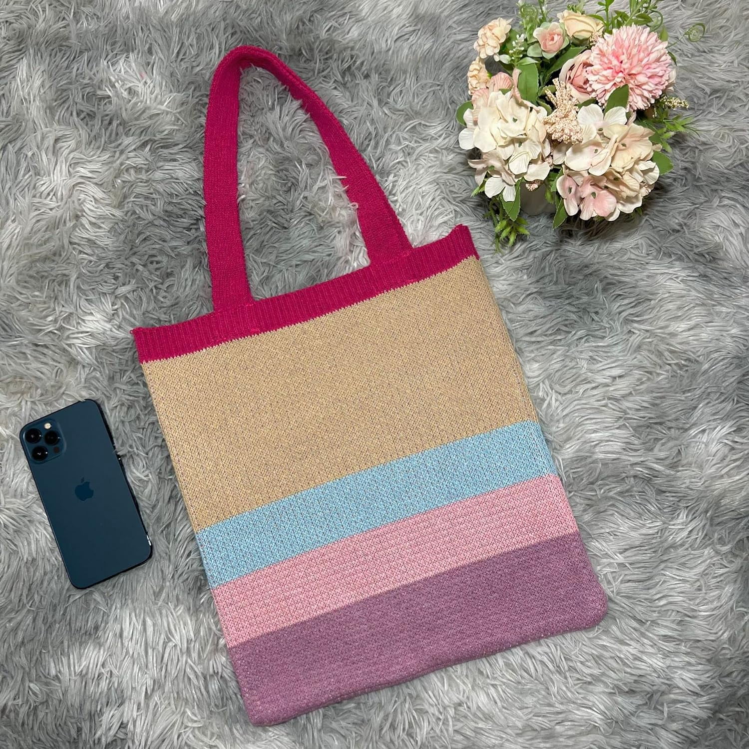Kukuzhu Crochet Tote Bag Aesthetic Tote Bag Aesthetic Y2k Tote Bag Aesthetic Y2k Cute Tote Bags Aesthetic