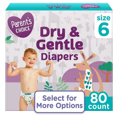 Dry & Gentle Diapers Size 6, 80 Count (Select for More Options)