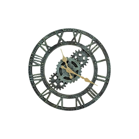 Shengyu 12inch Decorative Quartz Round Clocks Outdoor Room Blue Clock Wall