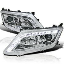 Spec-D Tuning LED Chrome Housing Clear Lens Projector Headlights Head Lamps Compatible with 2010-2012 Ford Fusion Left Right Pair Headlamps Assembly