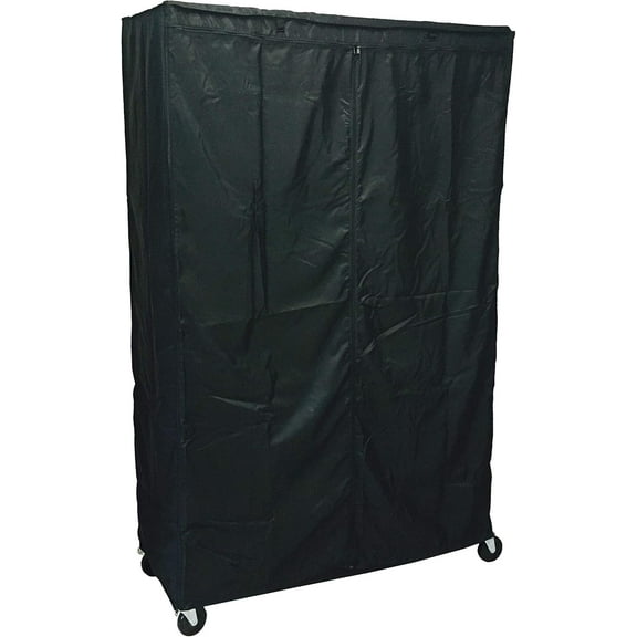 Covered Living Storage Shelving unit cover, fits racks 48"Wx18"Dx72"H in Black